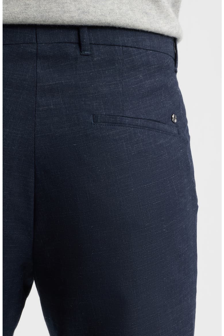 Genius Slim Fit Wool and Linen Trousers, Alternate, color, DARK BLUE