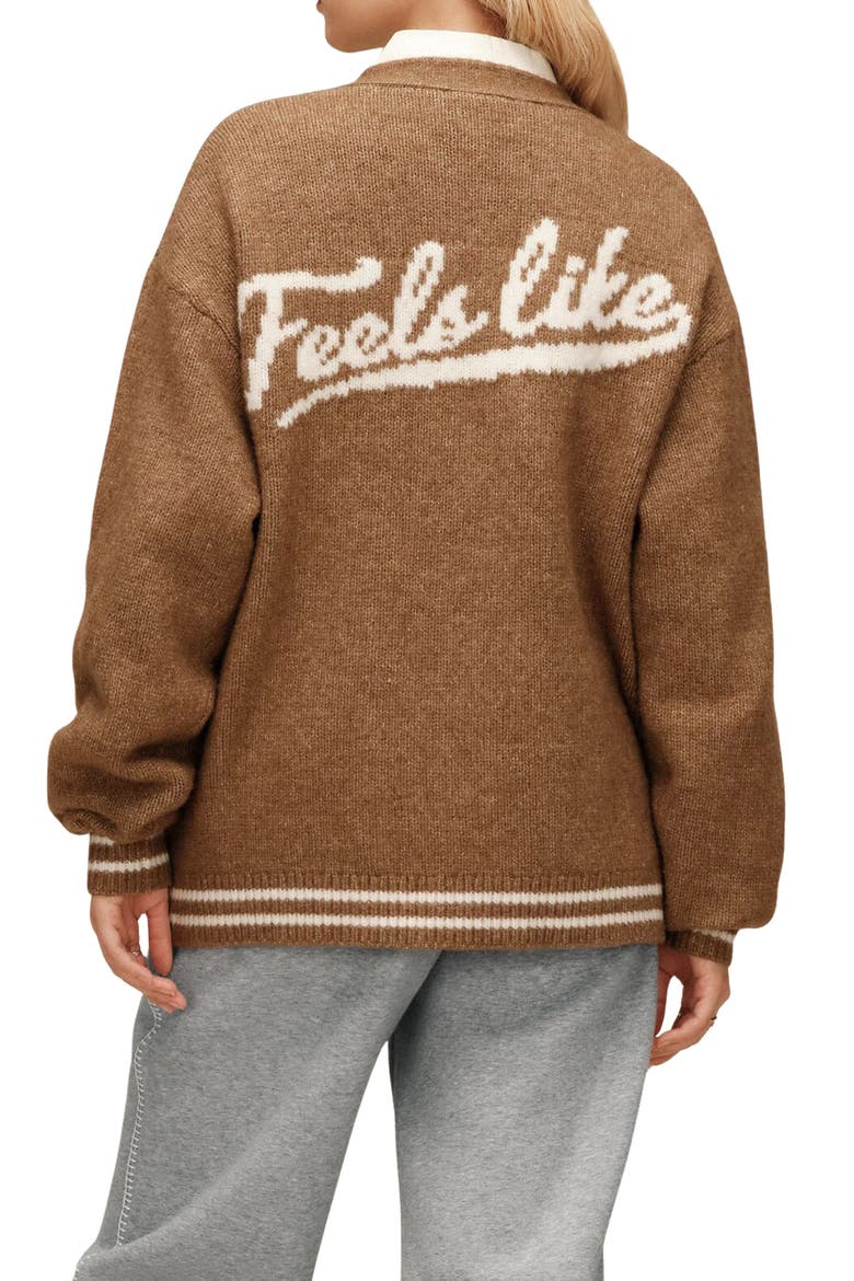 Retro Cardigan, Alternate, color, COFFEE GROUNDS HEATHER