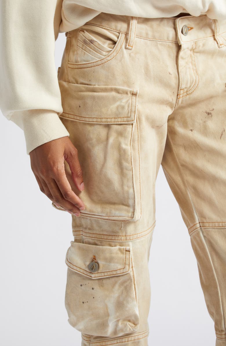 The Attico Essie Low Rise Denim Cargo Pants, Alternate, color,