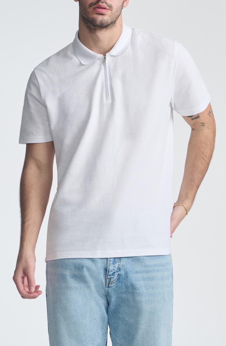 Mavi Jeans Half Zip Polo, Main, color, White