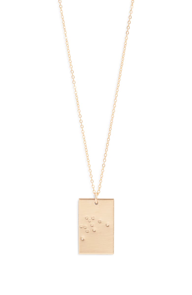 Set & Stones Zodiac Constellation Pendant Necklace, Main, color, Gold / Aquarius
