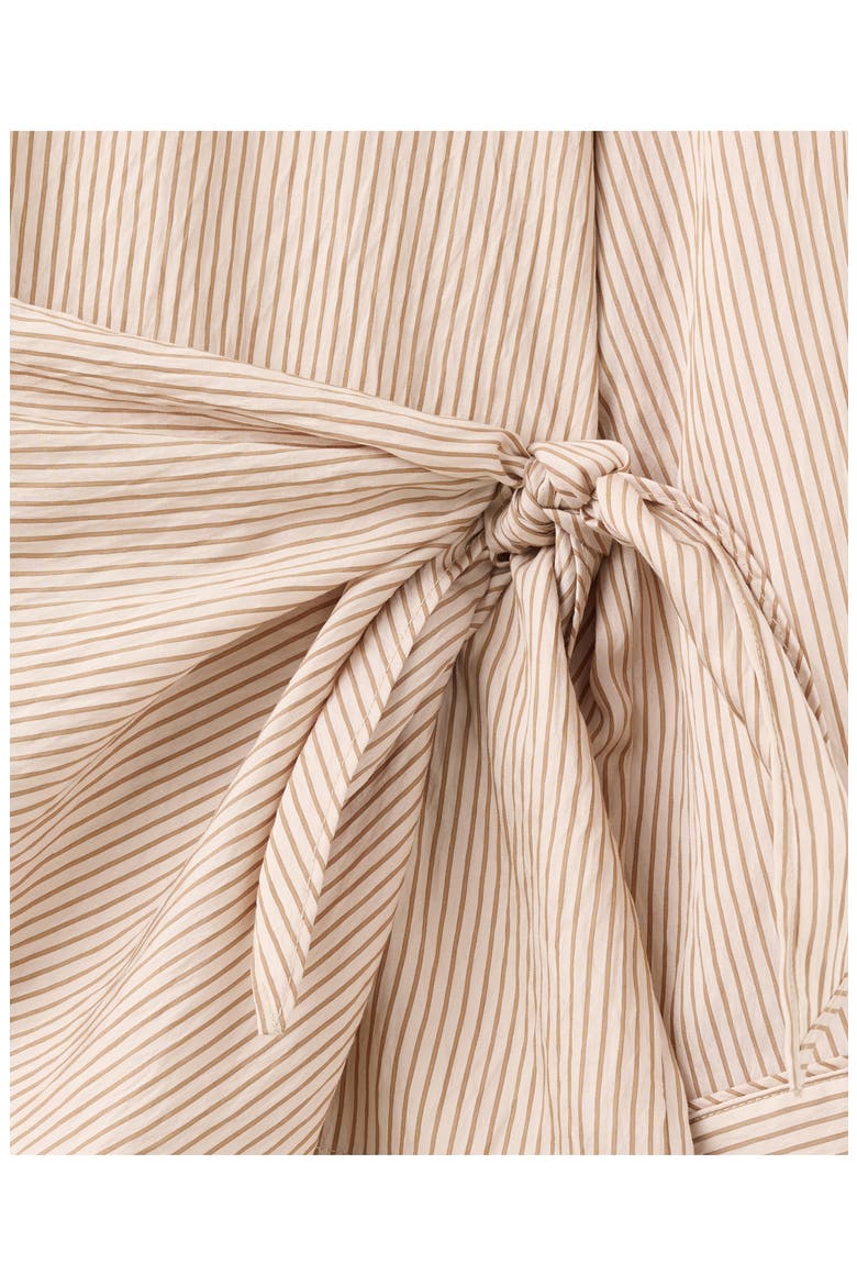 Stripe Knot Detail Asymmetric Top, Alternate, color, BROWN