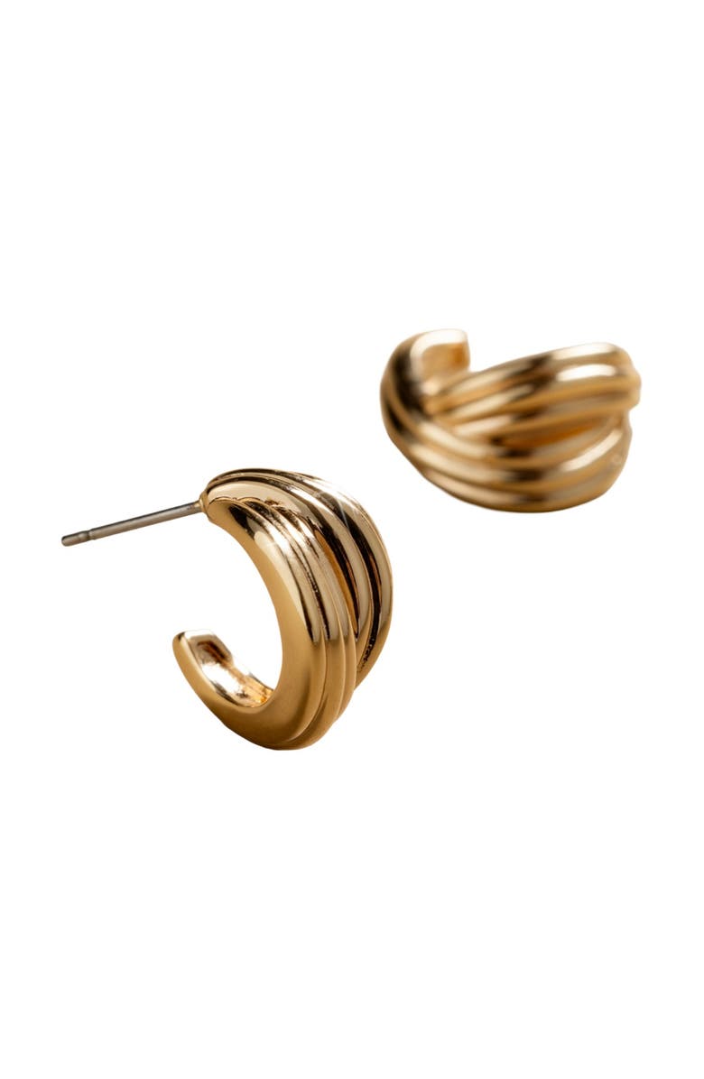 MADE BY MARY Sol Crossover Hoop Earrings, Alternate, color, Gold Plated