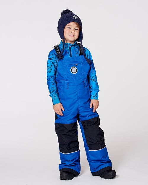 Deux Par Deux Solid Play Overall Snow Bib In Blue