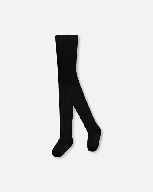 Deux Par Deux Knit Tights In Black