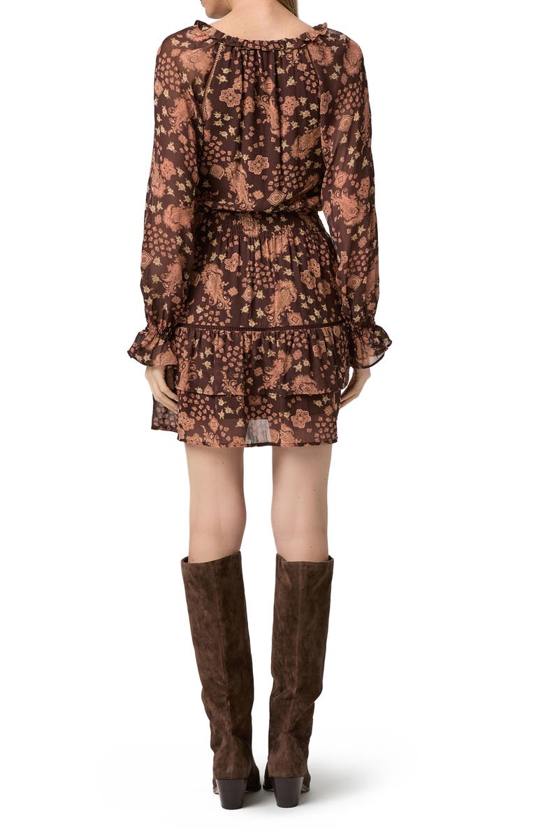 PAIGE Alison Long Sleeve Silk Dress, Alternate, color, Tamarind Multi