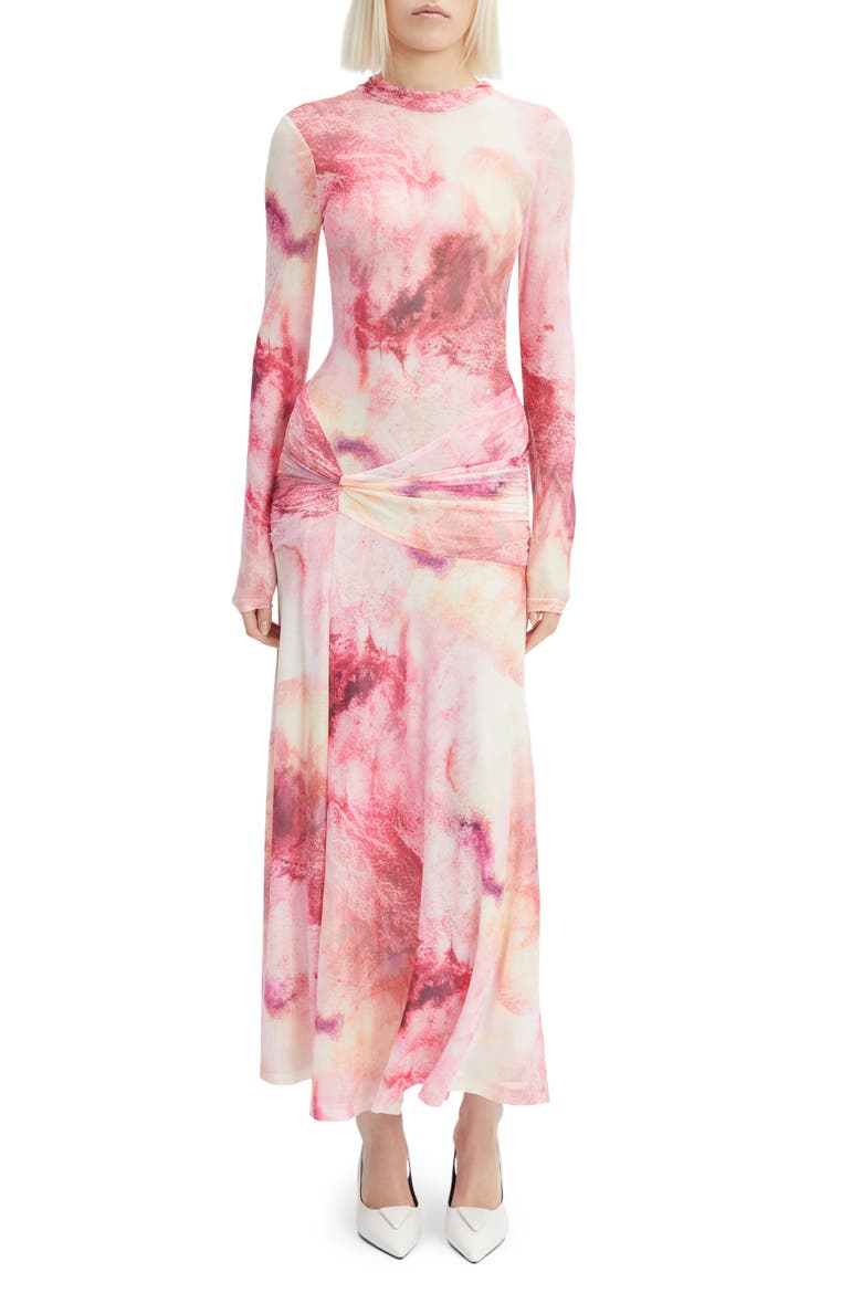 bardot lea drop waist mesh maxi dress Bardot Lea Mesh Dress in Tie Dye