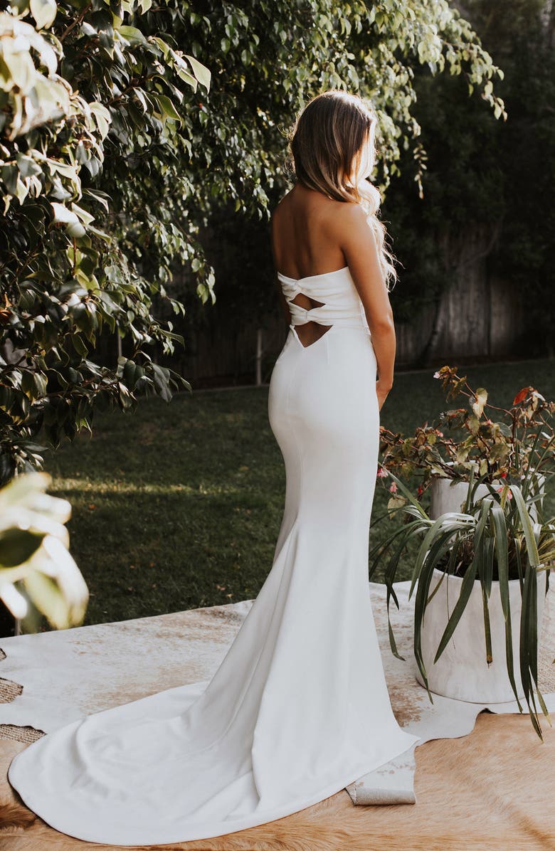 Noel and Jean by Katie May Divinity Strapless Trumpet Wedding Dress, Alternate, color, 