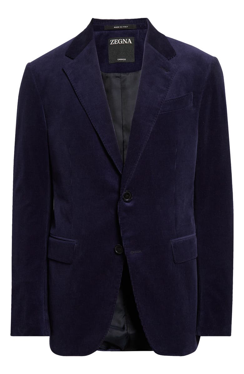 ZEGNA Cashco Stretch Cotton & Cashmere Corduroy Blazer, Alternate, color, Navy