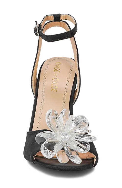 Chase & Chloe Chase And Chloe Lotus Crystal Cluster Ankle Strap Sandal