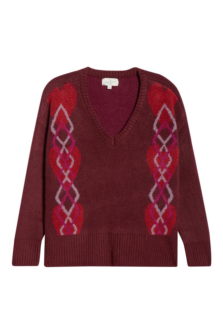 Elin Relaxed Fit Sweater, Alternate, color, BURGUNDY