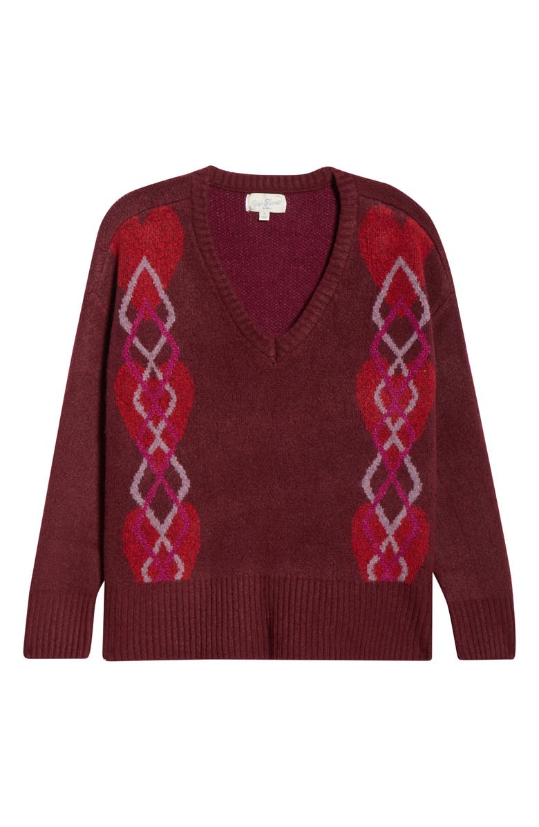 PacSun Elin Relaxed Fit Sweater, Main, color, Burgundy