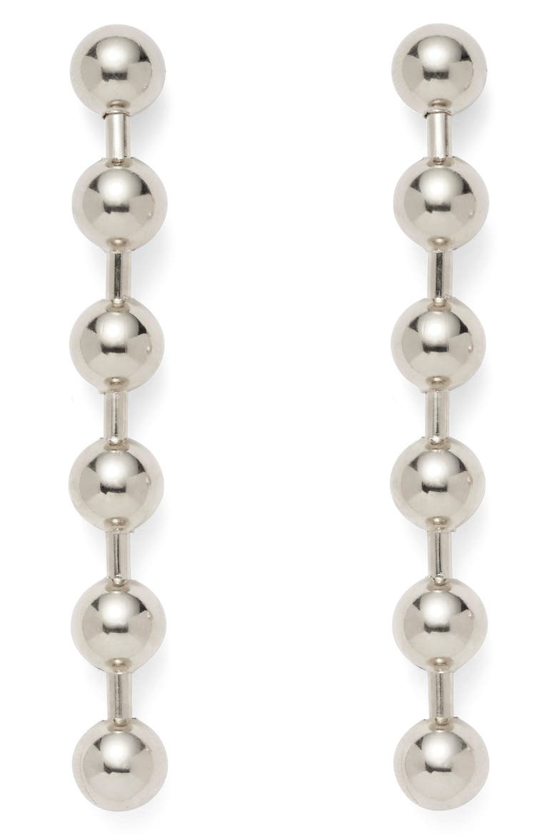Ball Chain Linear Drop Earrings, Main, color, SILVER