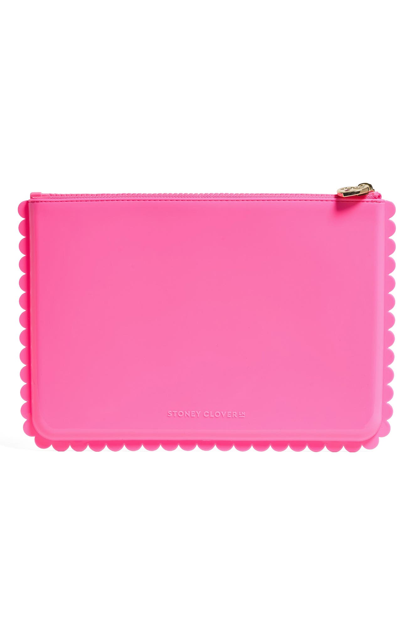 Jelly Scalloped Flat Pouch, Alternate, color, BUBBLEGUM