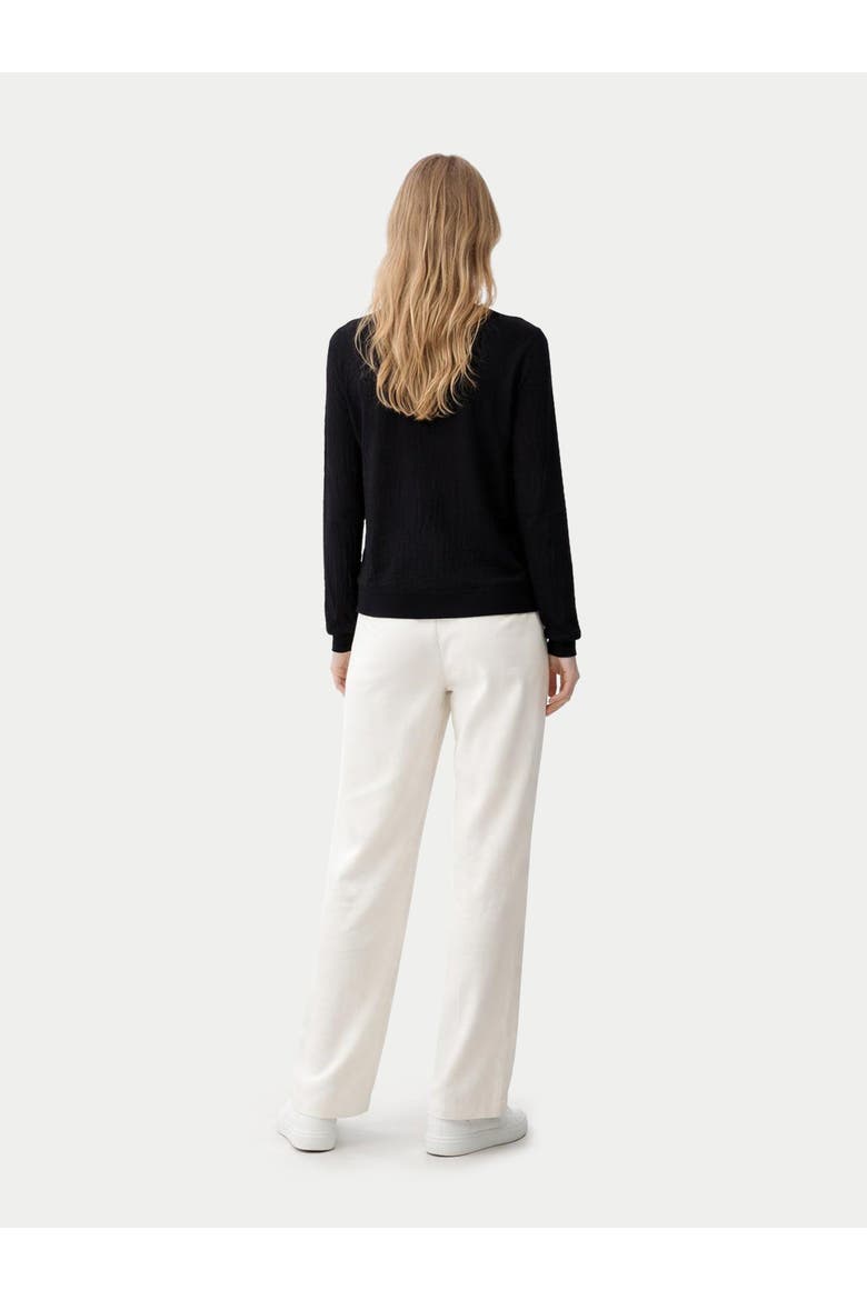 Silk Cashmere Textured Sweater, Alternate, color, black