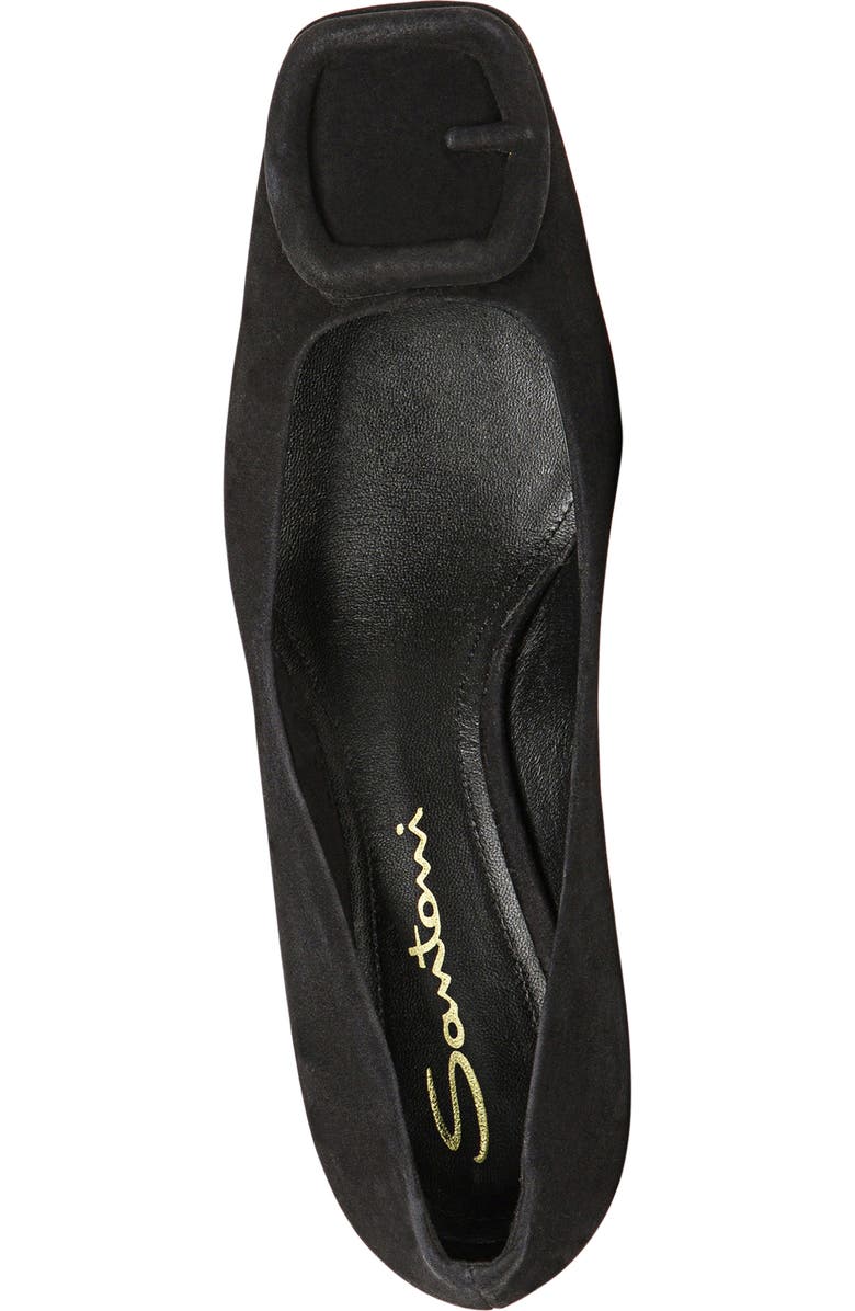 Santoni Women's Suede Low-Heel Pump, Alternate, color, Black