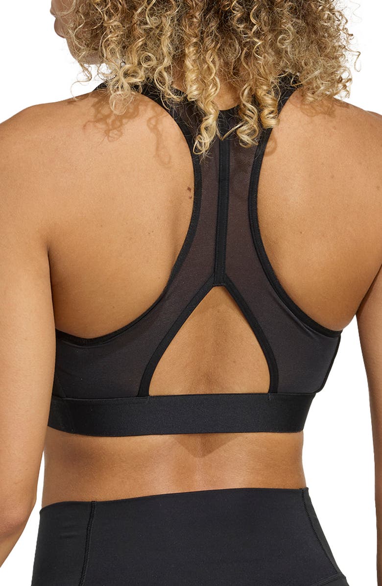 adidas PowerReact 3-Stripes Sports Bra, Alternate, color, Black