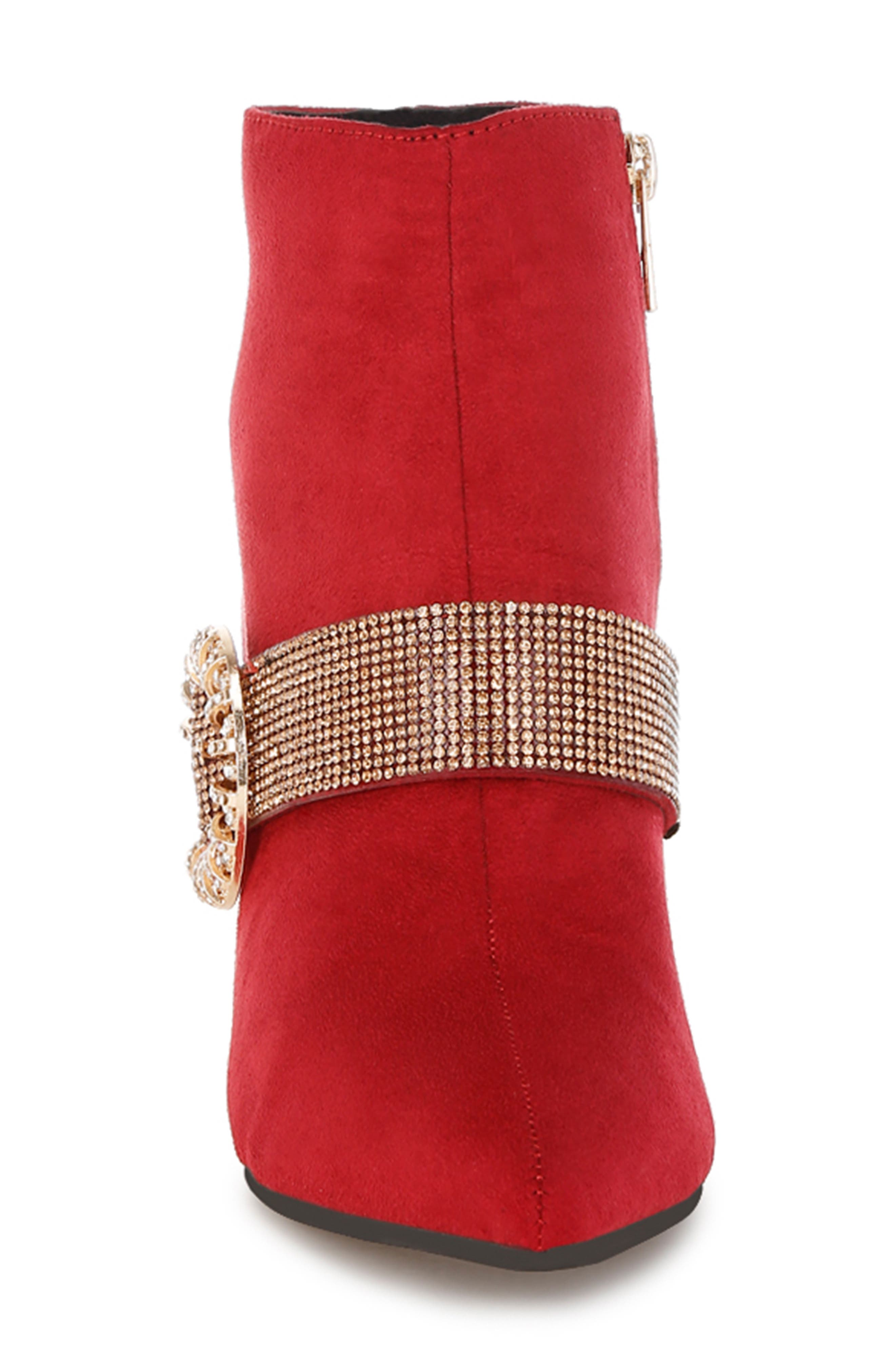 Asagao Water Repellent Bootie, Alternate, color, RED