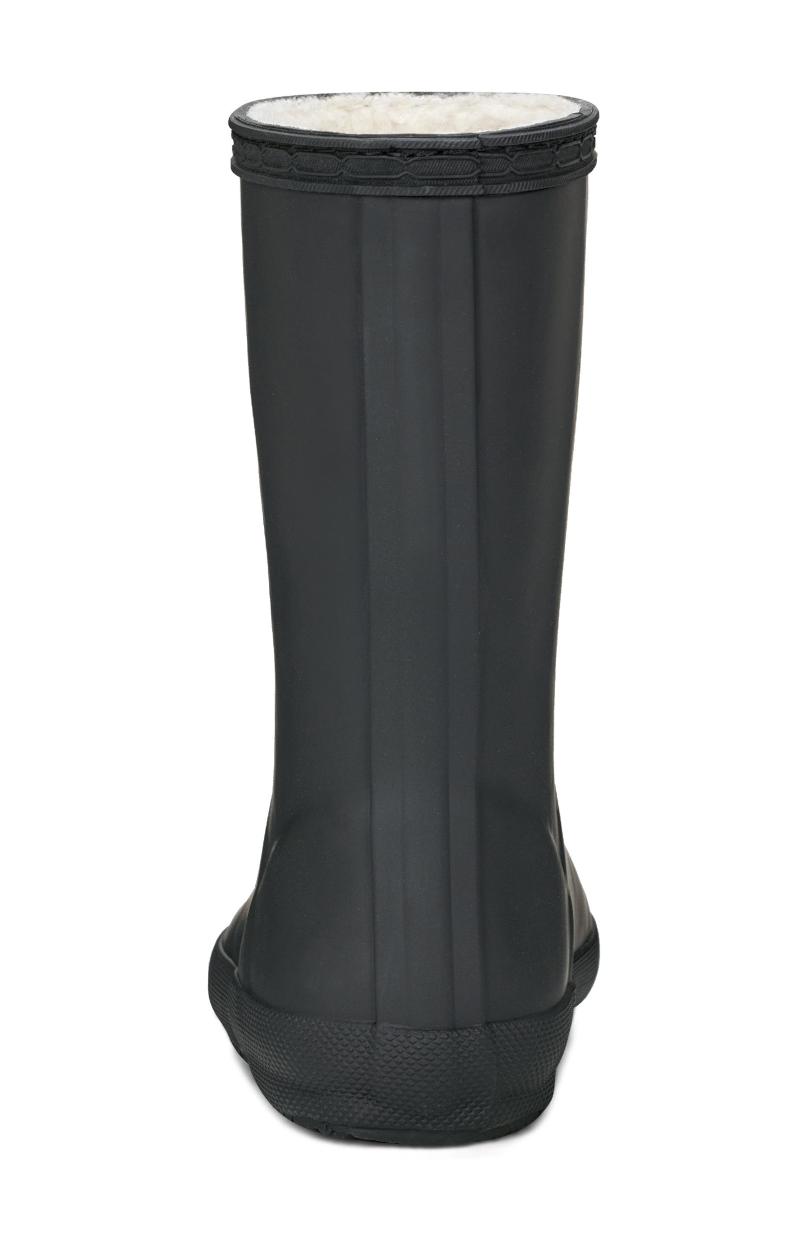 Hunter First Classic Insulated Waterproof Rain Boot, Alternate, color, Black