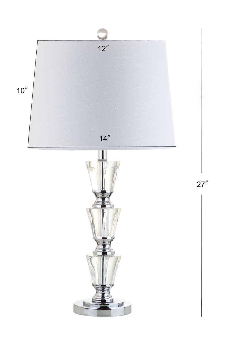 JONATHAN Y Layla 27" Crystal LED Table Lamp, Clear, Alternate, color,