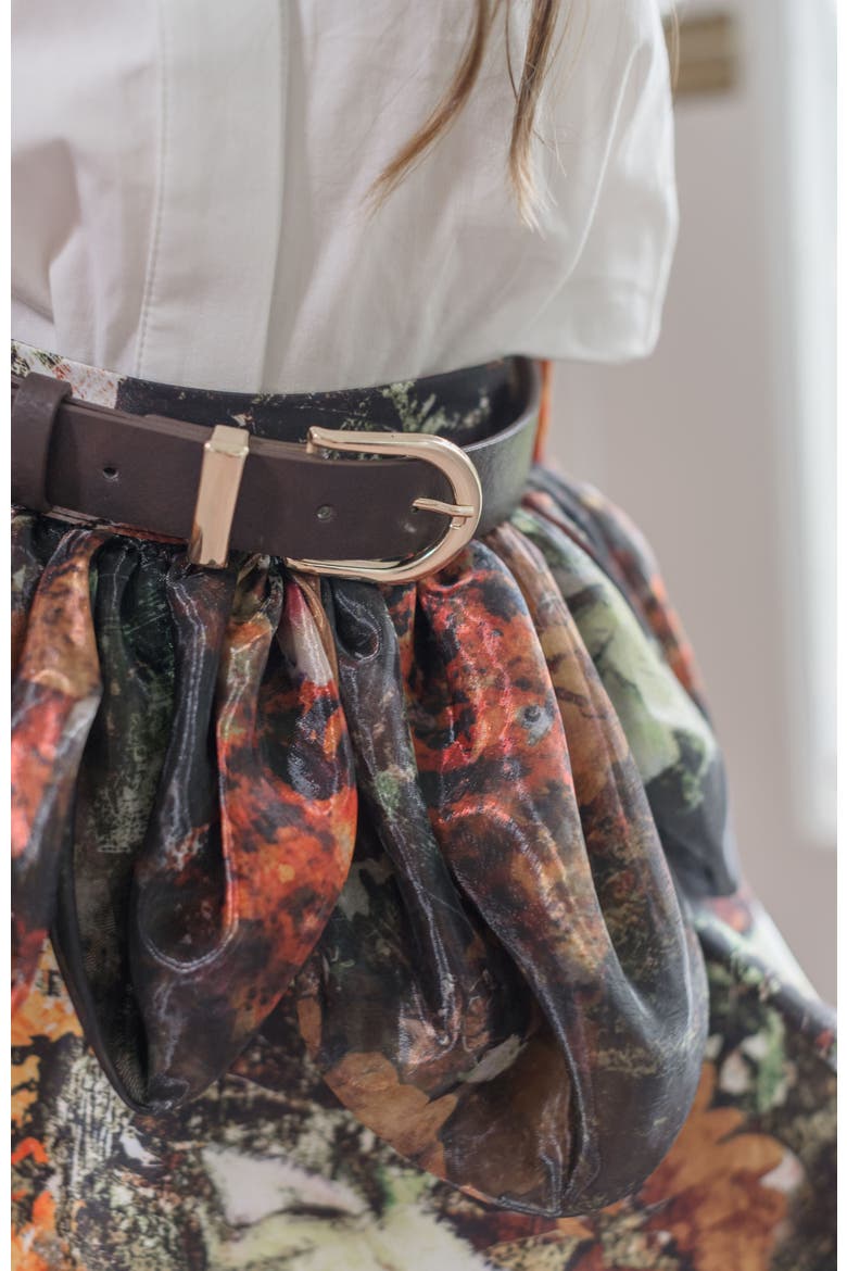 Alexis Blouse and Skirt Set, Alternate, color, Brown Flower Print