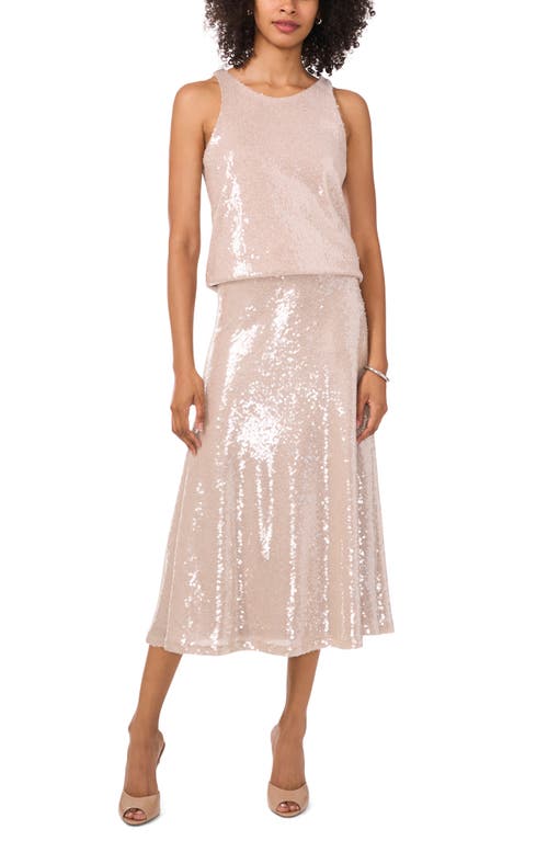 Shop Vince Camuto Sequin Keyhole Tank In Rose Gold