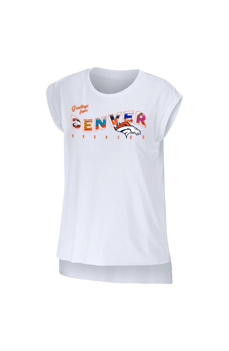 WEAR by Erin Andrews Women's WEAR by Erin Andrews White Denver Broncos Greetings From Muscle T-Shirt, Alternate, color, White