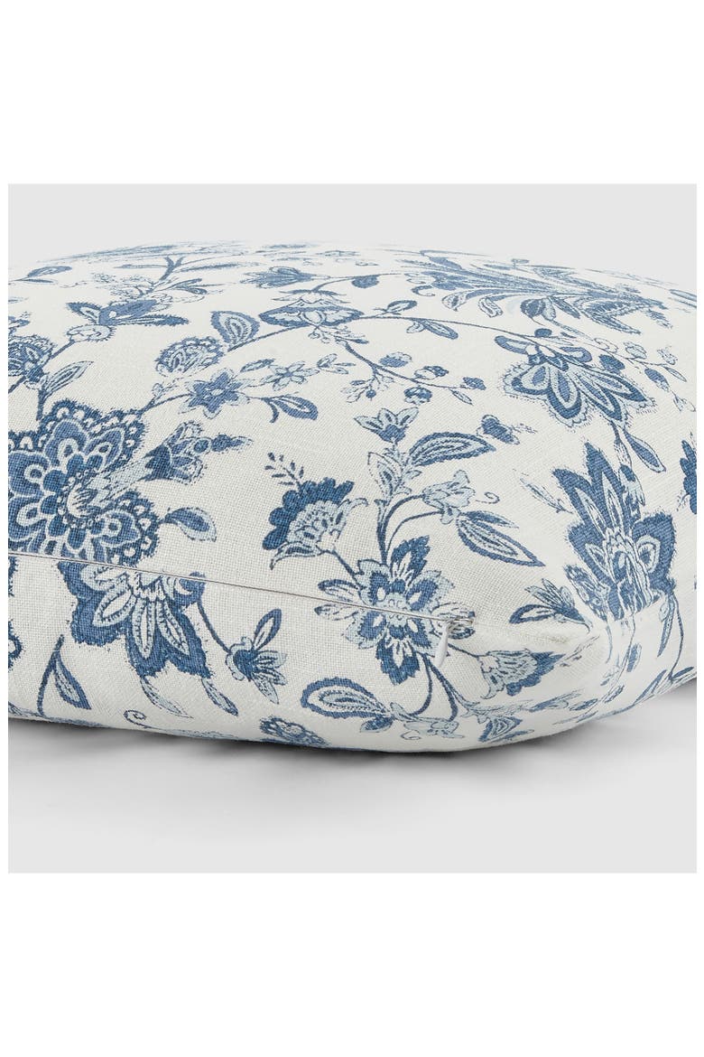Jacobean Floral Cotton Throw Pillow, Alternate, color, LIGHT BLUE