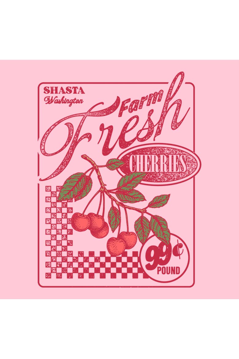 Girl's Lost Gods Farm Fresh Cherries  Graphic T-Shirt, Alternate, color, Light Pink
