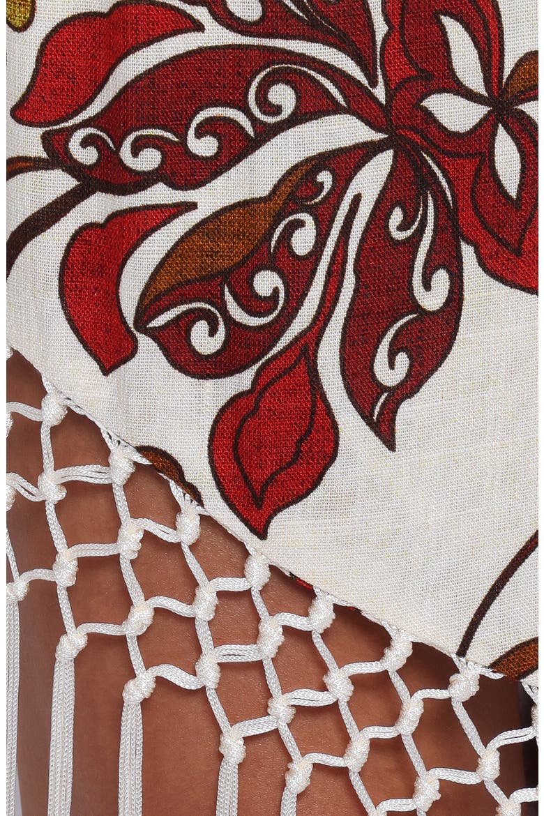 Shelby Print Fringe Skirt, Alternate, color, BROWN FLORAL