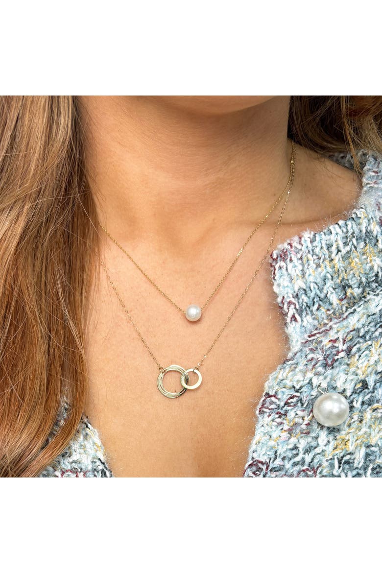 Gold Interlocking Infinity Necklace, Alternate, color, Yellow Gold