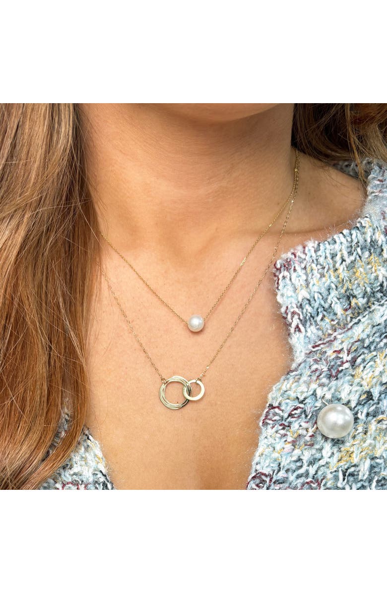 The Lovery Fine Jewelry Gold Interlocking Infinity Necklace, Alternate, color, Yellow Gold