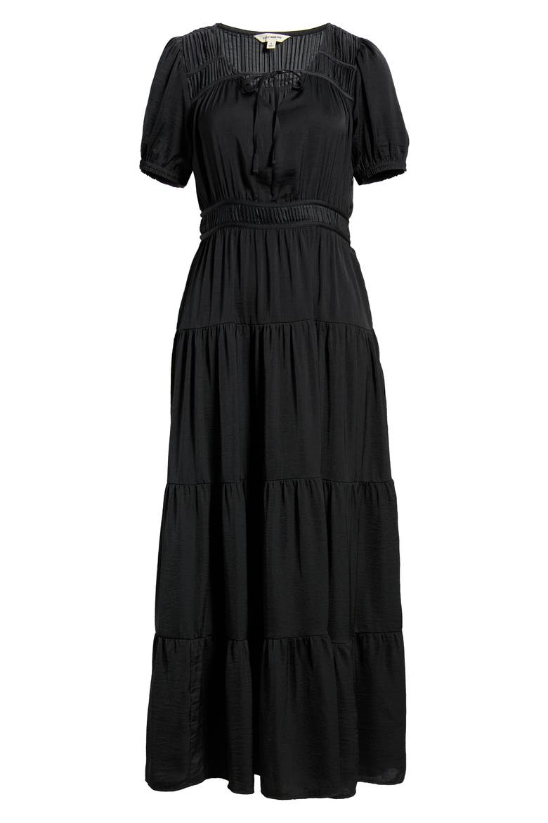 Crinkle Satin Maxi Dress, Alternate, color, 001 BLACK