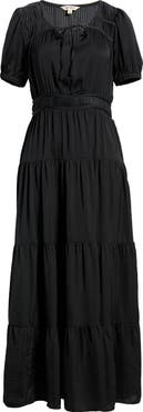 Lucky Brand Crinkle Satin Maxi Dress