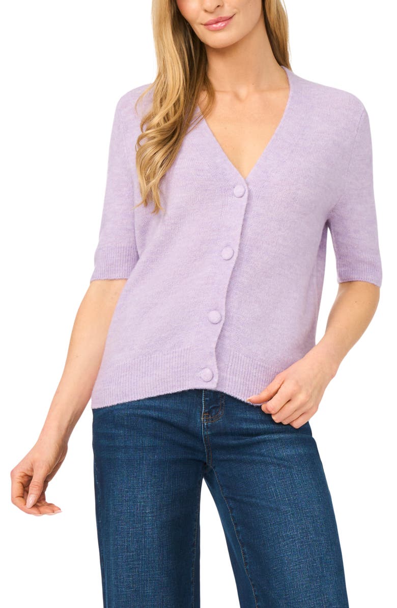 Halogen<sup>®</sup> Elbow Sleeve Cardigan, Main, color, Soft Lavender