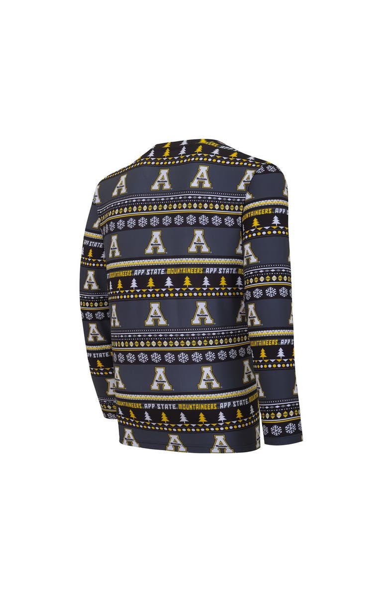 CONCEPTS SPORT Men's Concepts Sport Black Appalachian State Mountaineers Swivel Long Sleeve T-Shirt & Pants Sleep Set, Alternate, color, Black