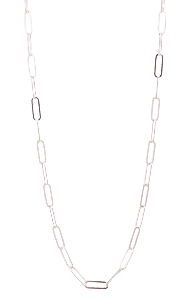 Argento Vivo Sterling Silver Paperclip Chain Necklace, Alternate, color, Silver