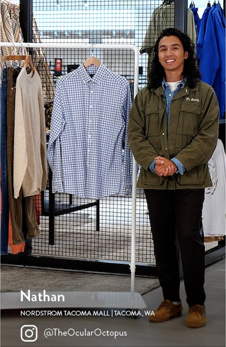 Mélange Check Stretch Button-Down Shirt, sales video thumbnail