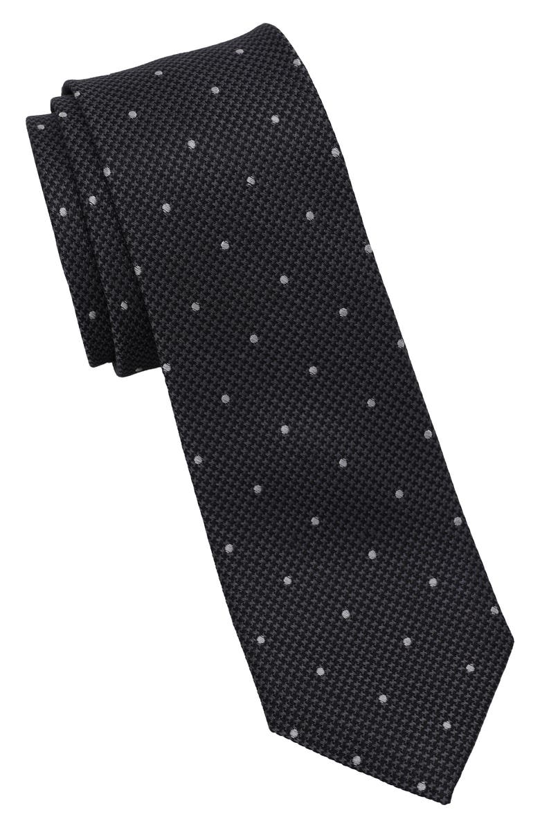 Ben Sherman Dot Print Tie, Main, color, Black/ Light. Grey