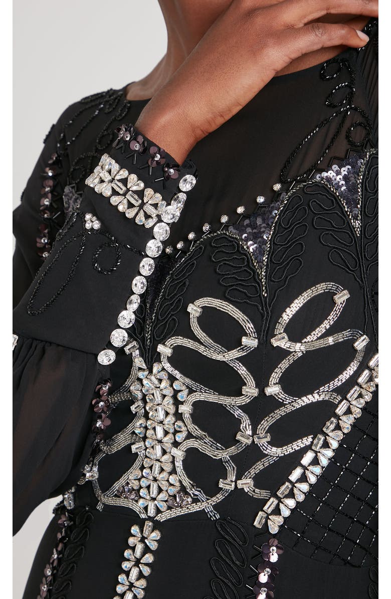 Temperley London Sofia Gown, Alternate, color, Black