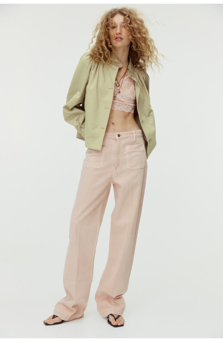 H&M Wide High Jeans, Alternate, color, Powder Pink