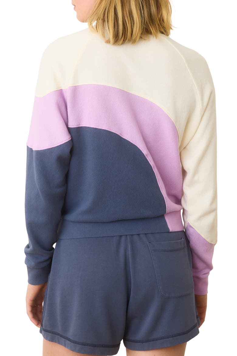Colorblock Cotton Terry Sweatshirt, Alternate, color, COOL WAVE