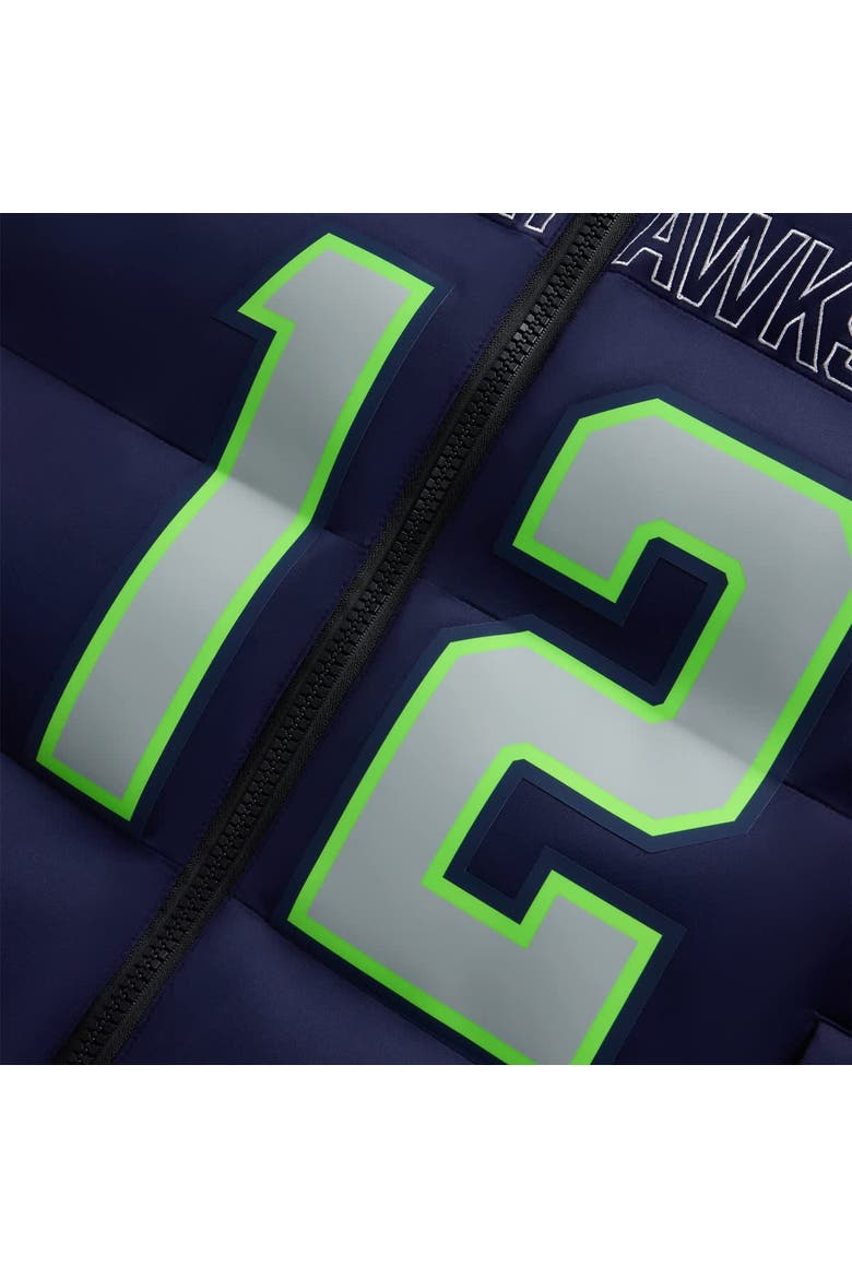 Unisex 12 Fan College Navy Seattle Seahawks Player Puffer Vest, Alternate, color, College Navy