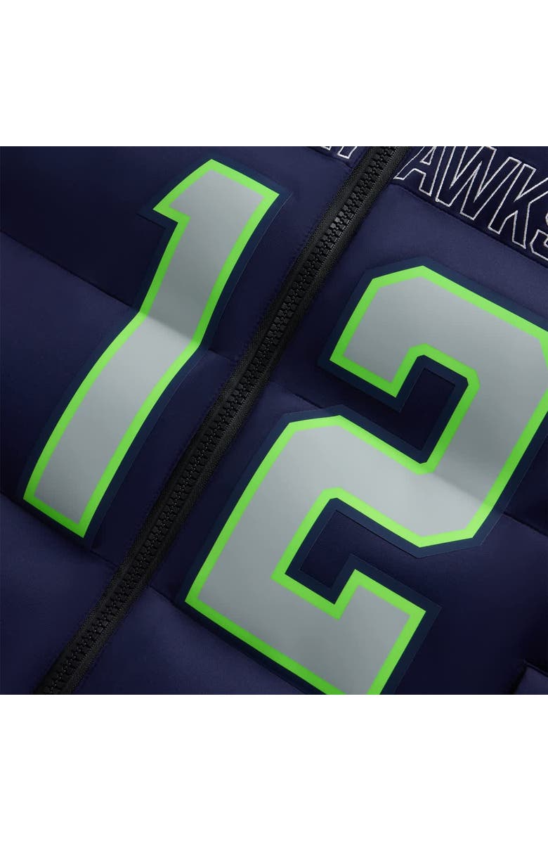 Off Season Unisex 12 Fan College Navy Seattle Seahawks Player Puffer Vest, Alternate, color, College Navy
