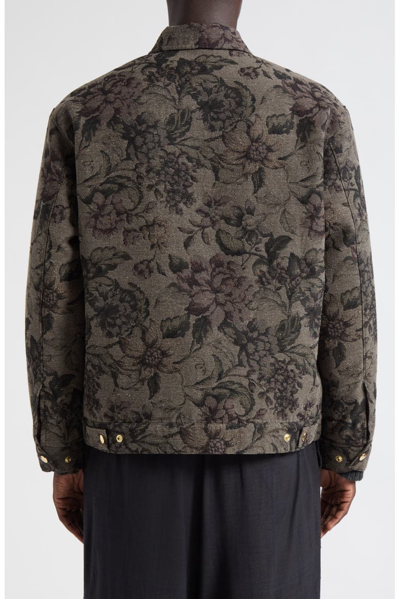 Cotton Blend Jacquard Jacket, Alternate, color, DARK KHAKI