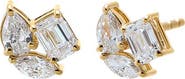 BY ADINA EDEN Lab Grown Diamond Mulitshap Prong Stud Earring 14K