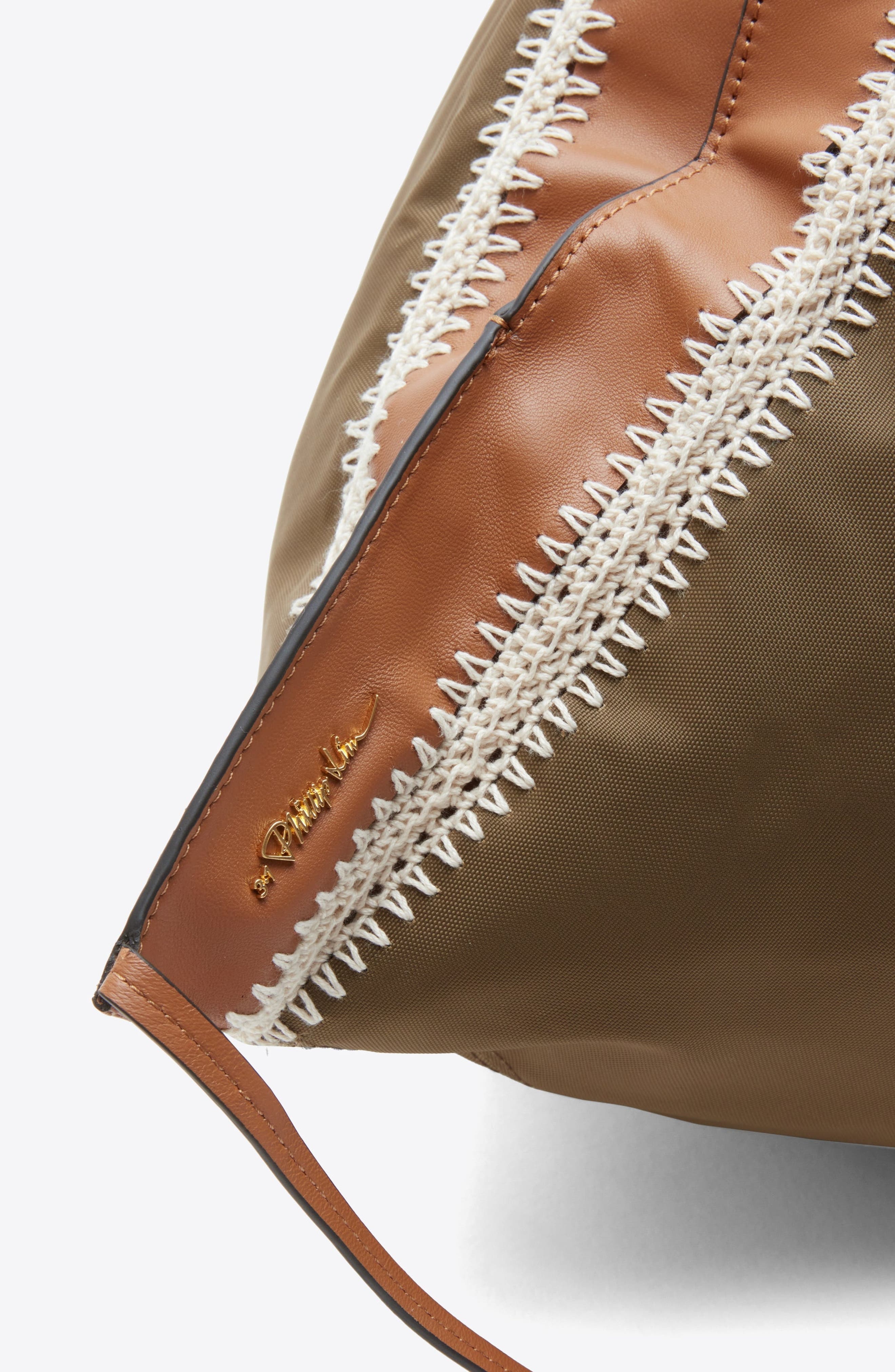 3.1 Phillip Lim Nylon Luna Bag with Contrast Stitch, Alternate, color, Mushroom