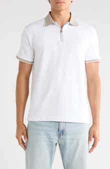 DENIM AND FLOWER Textured Zip Polo