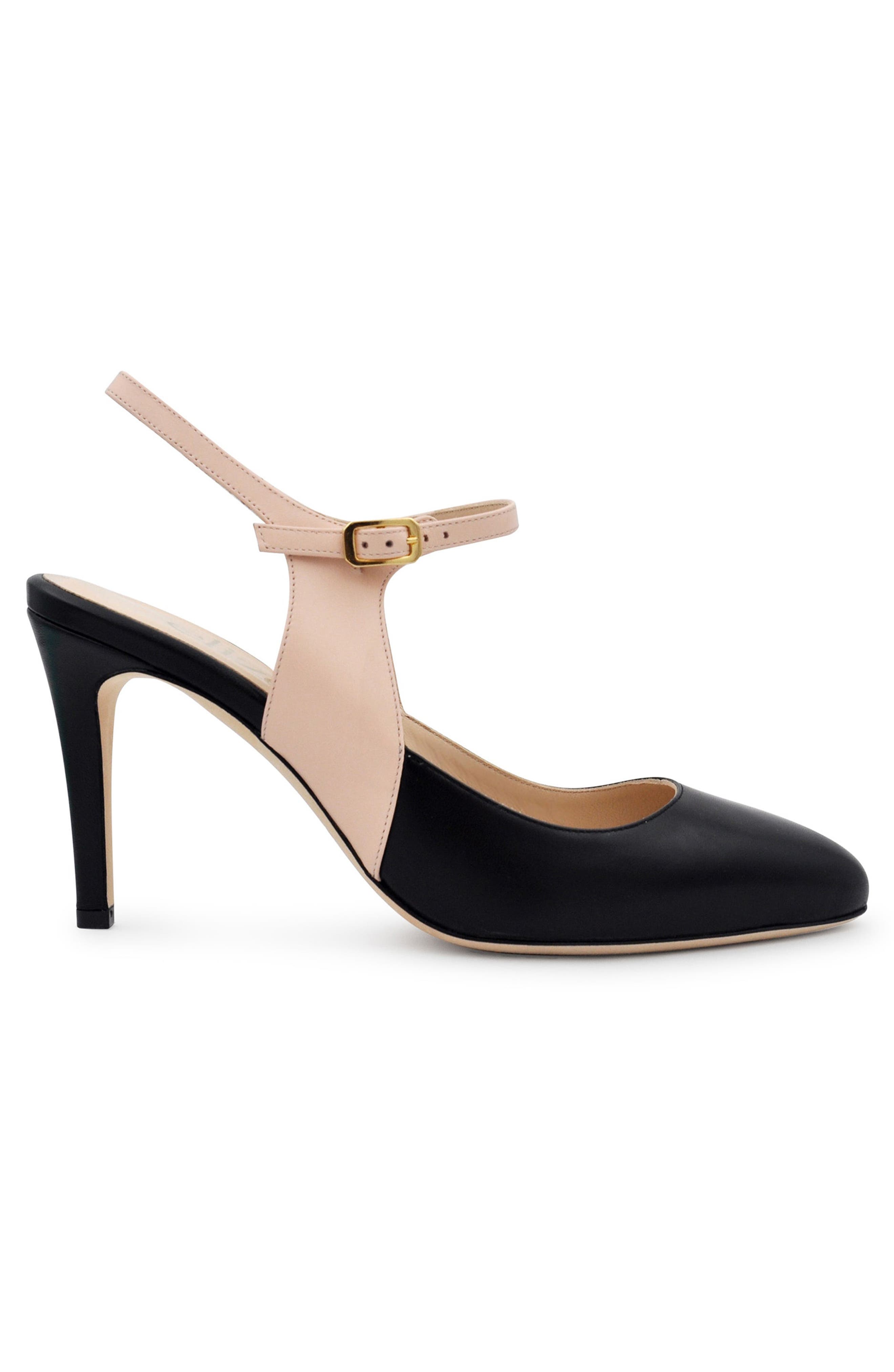 Frecia Pump Leather High Heels, Alternate, color, Black/Blush