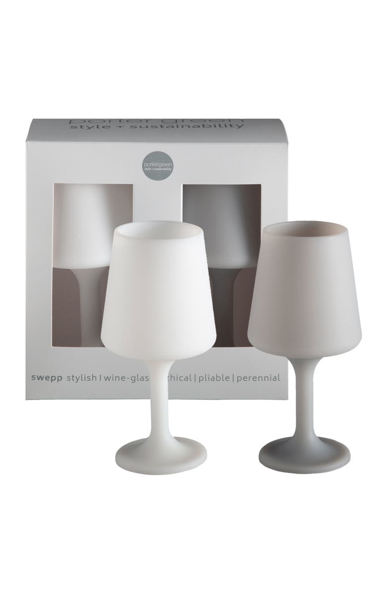 Porter Green Swepp | Unbreakable Wine Glasses, Main, color, Blanc + Dove